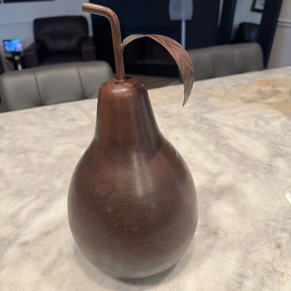 Large Decorative Bronze Colored Pear - Picture 1 of 7